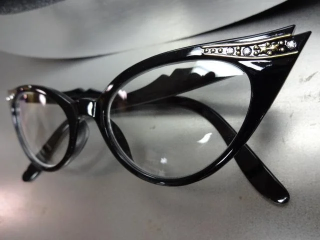 New CLASSIC VINTAGE 60s CAT EYE Style Clear Lens EYE GLASSES Black Fashion Frame 2